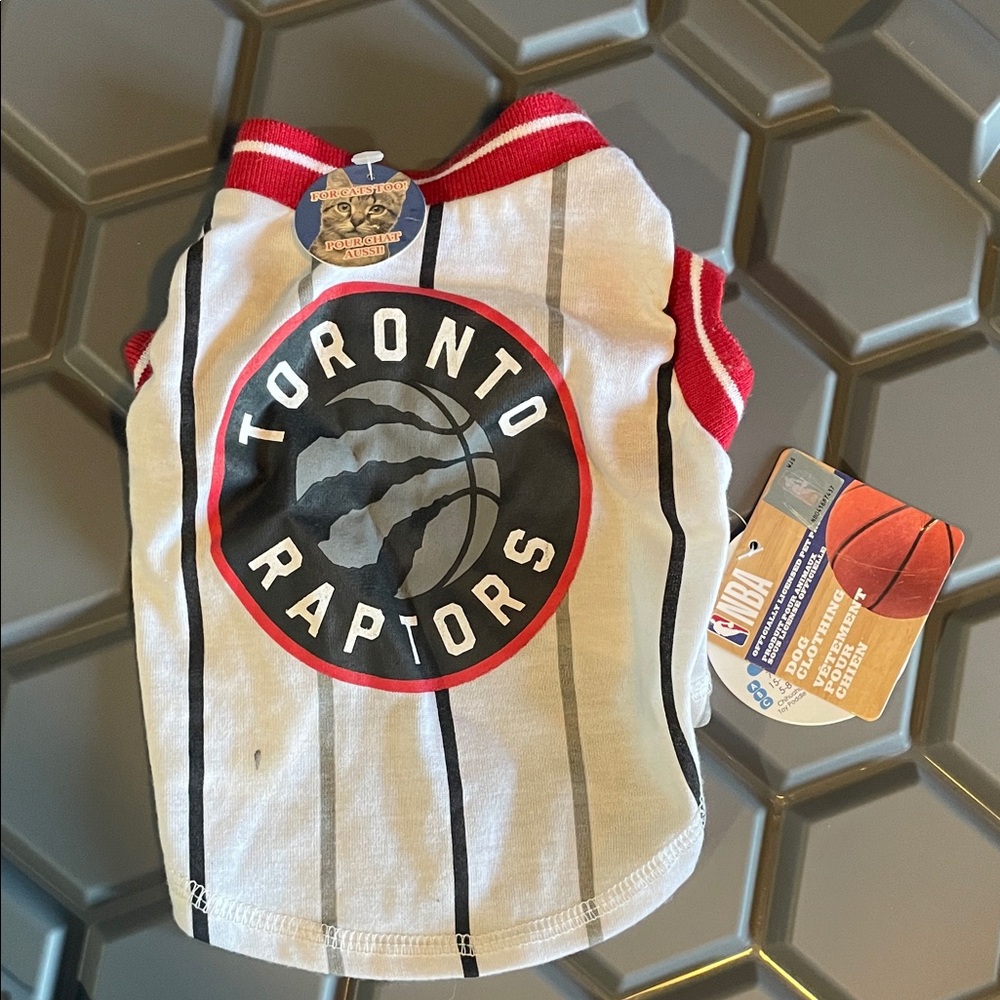 Toronto Raptors pet Shirt - White and Red